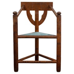 Mid-Century Swedish Carved Monk Chair in Oak, 1950s