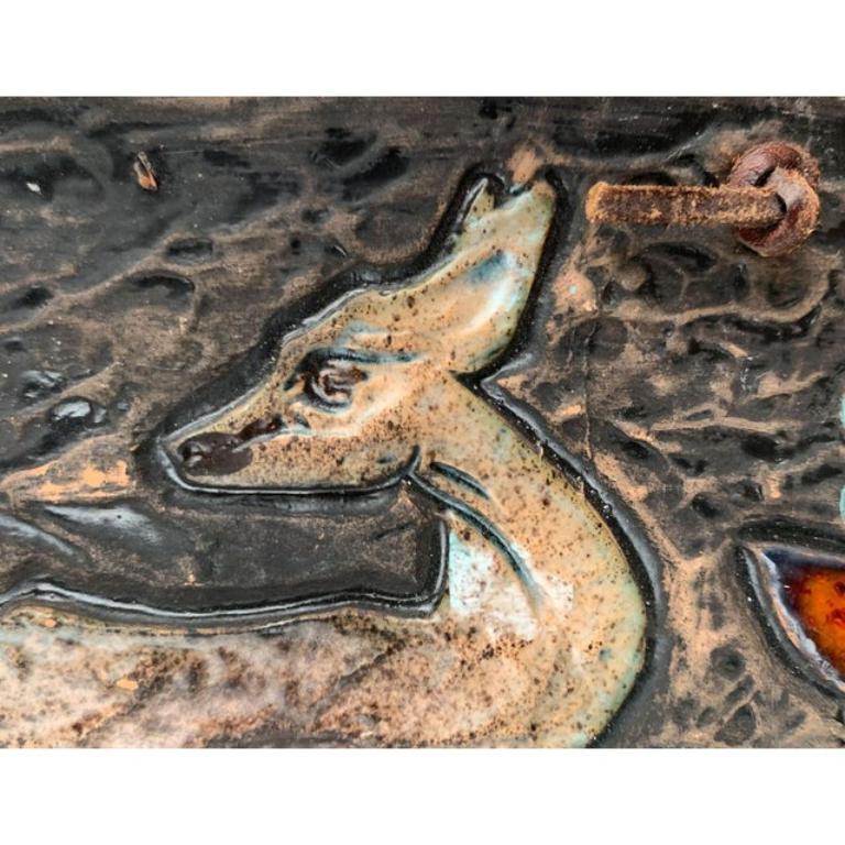 Plaque murale suédoise du milieu du siècle dernier à motif de cerfs par Eivor Lang, années 1960 en vente 3