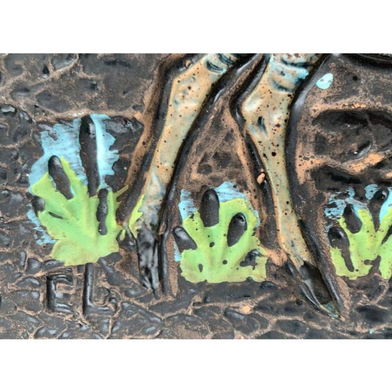 Mid-Century Modern Plaque murale suédoise du milieu du siècle dernier à motif de cerfs par Eivor Lang, années 1960 en vente