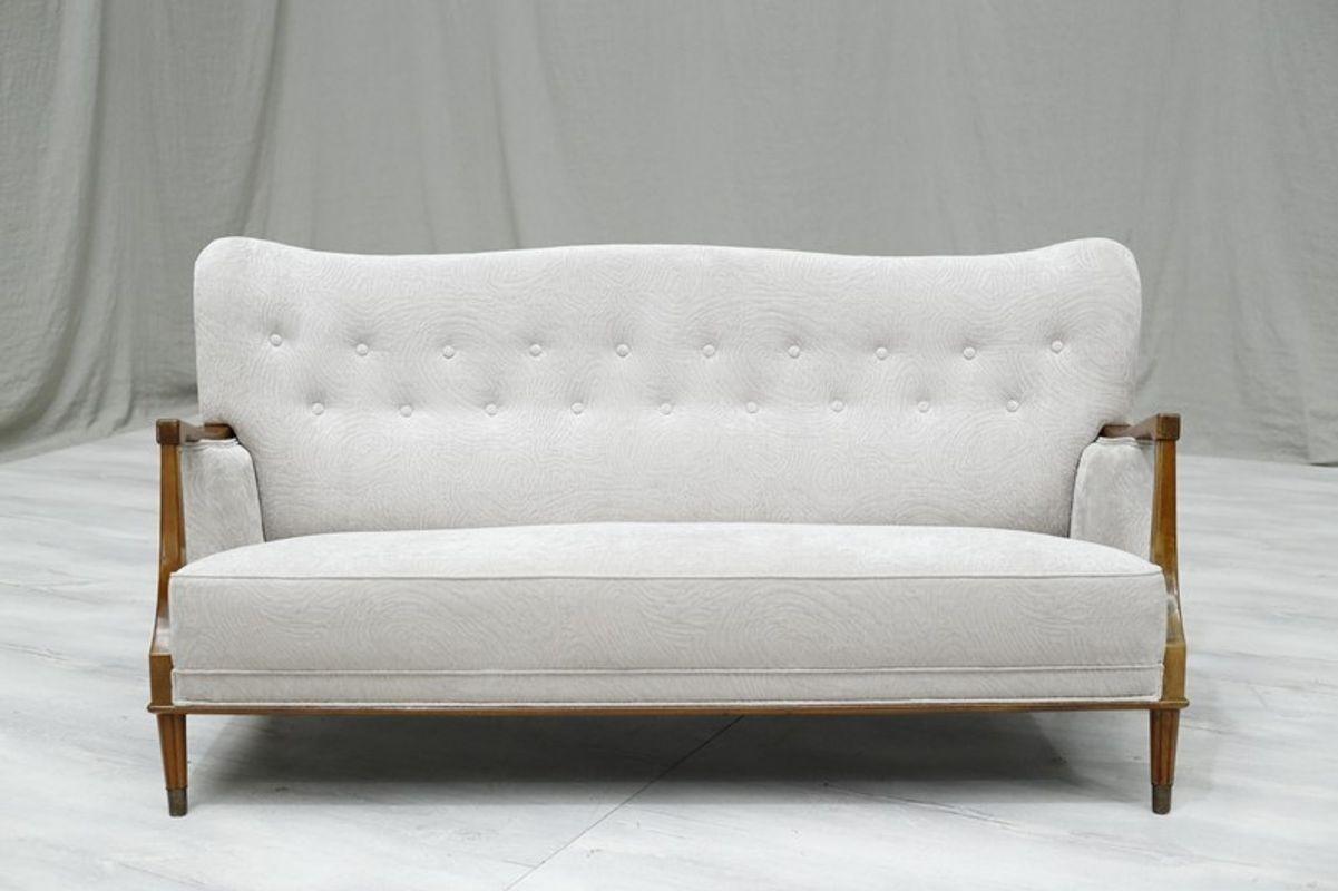 Mid Century Swedish Curved Back Lounge Sofa 5