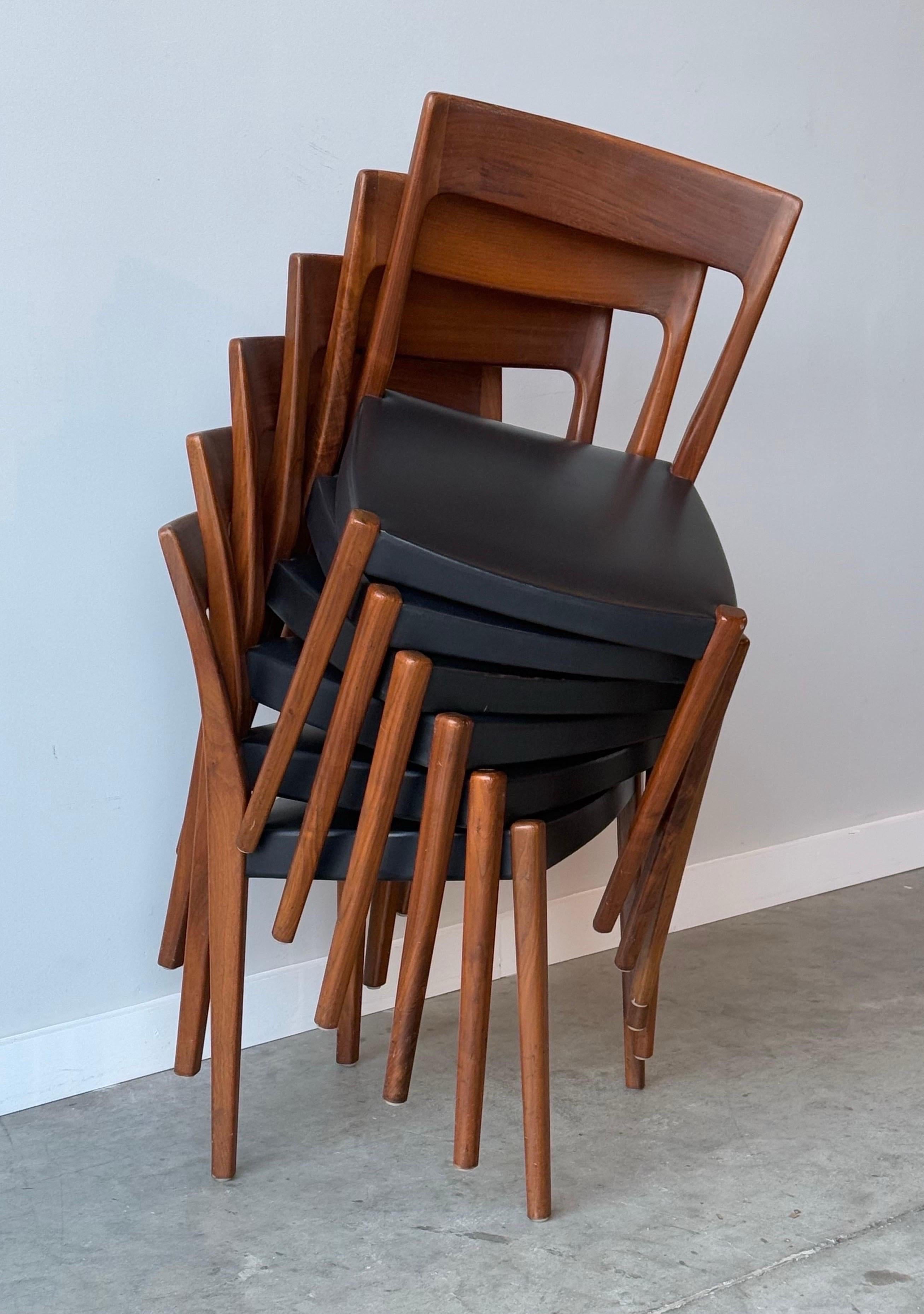 Mid-Century Swedish Dining Chairs by Svegards Markaryd - Set of Six In Good Condition In Raleigh, NC
