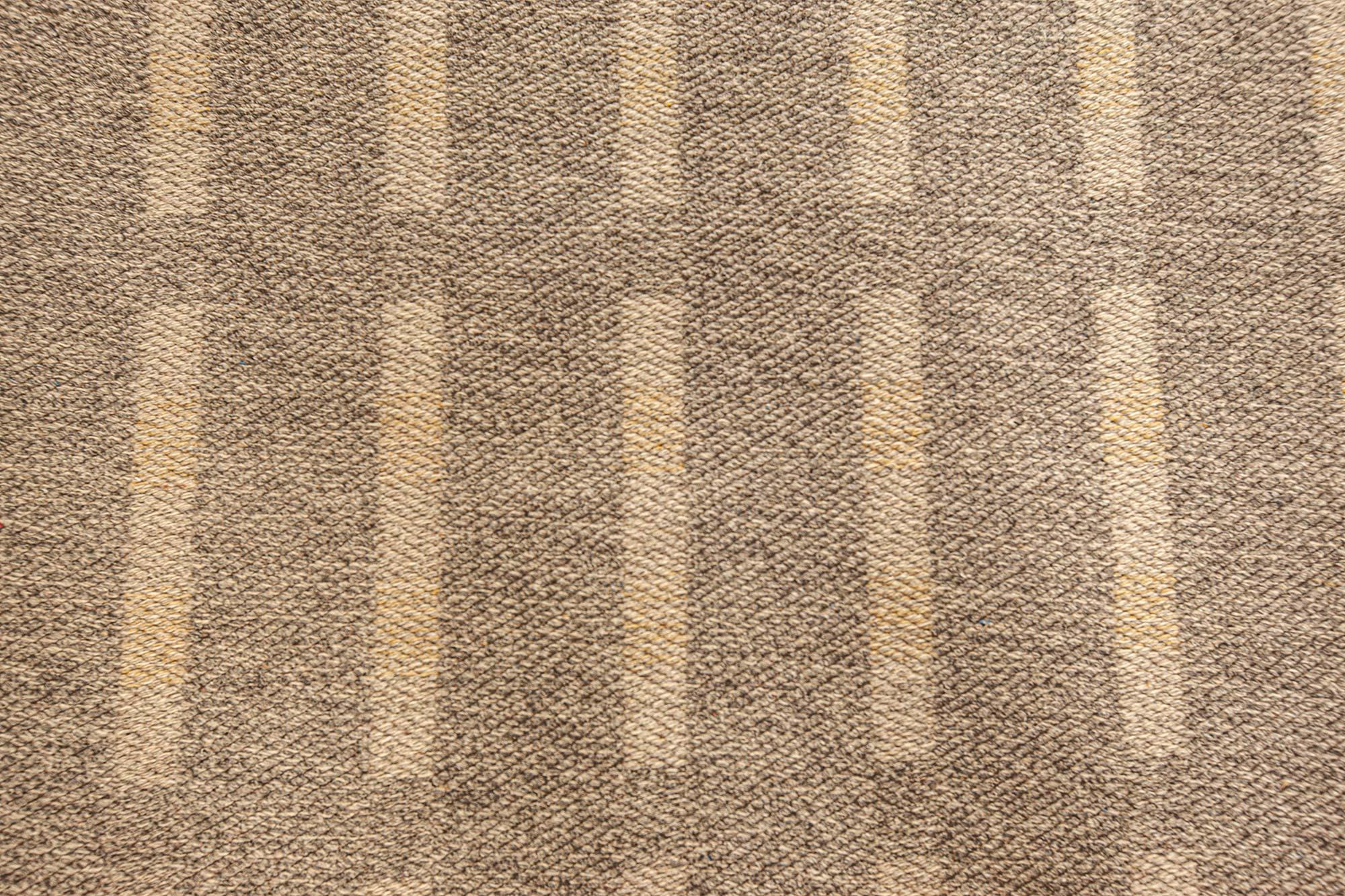 Hand-Knotted Mid Century Swedish double sided flat weave rug For Sale