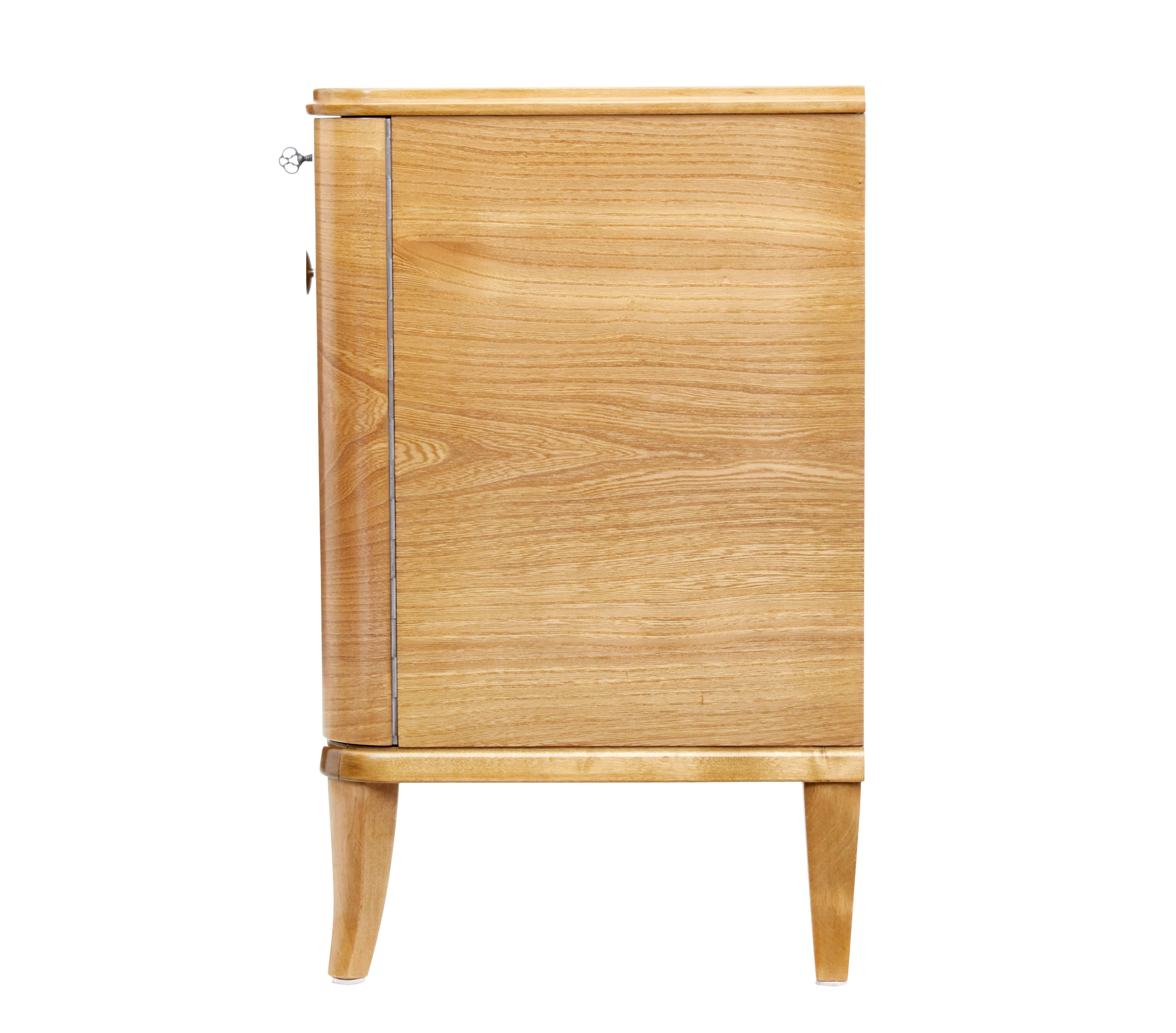 Hand-Crafted Mid century Swedish elm chest of drawers For Sale