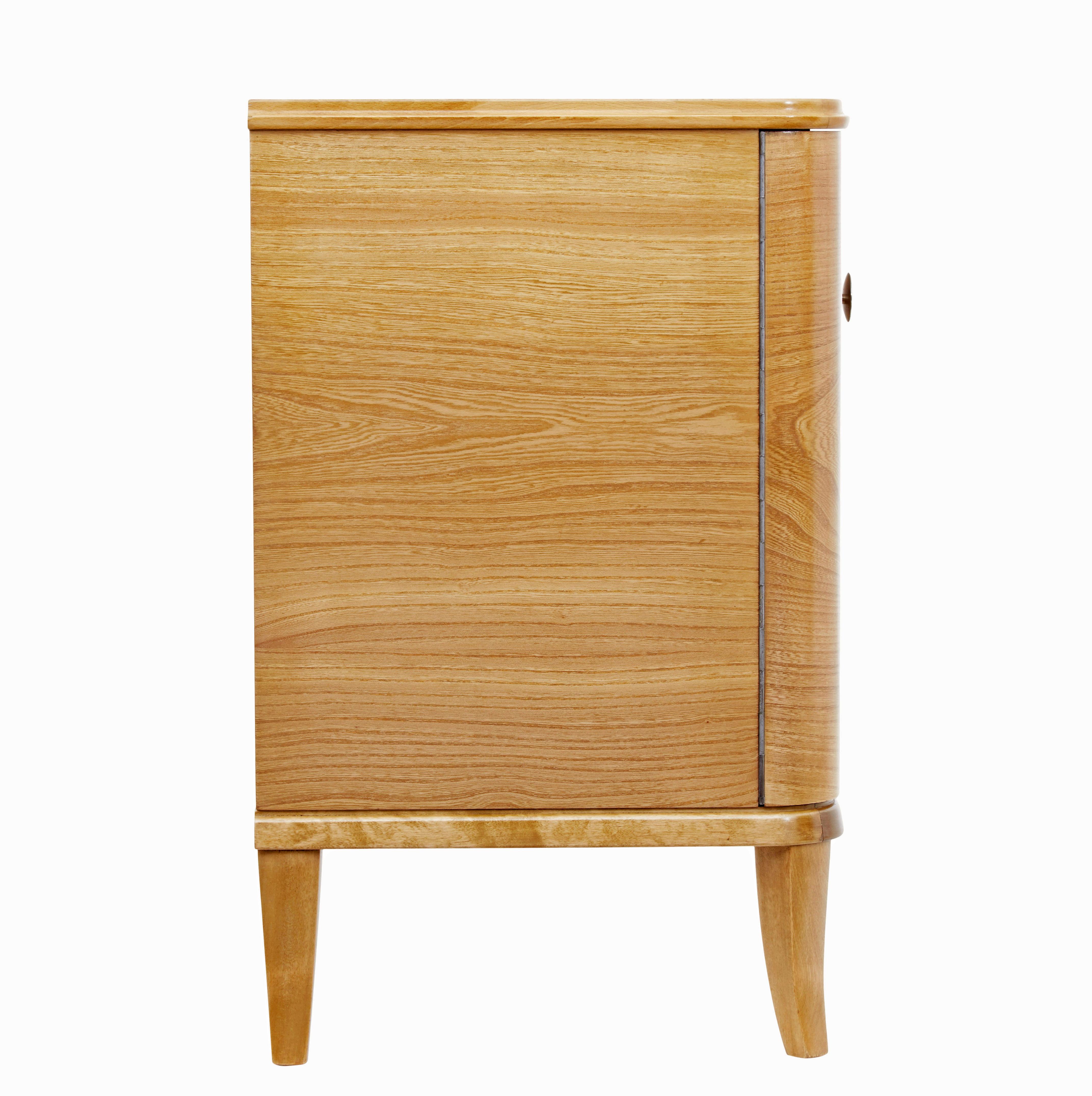 Hand-Crafted Mid century swedish elm chest of drawers For Sale