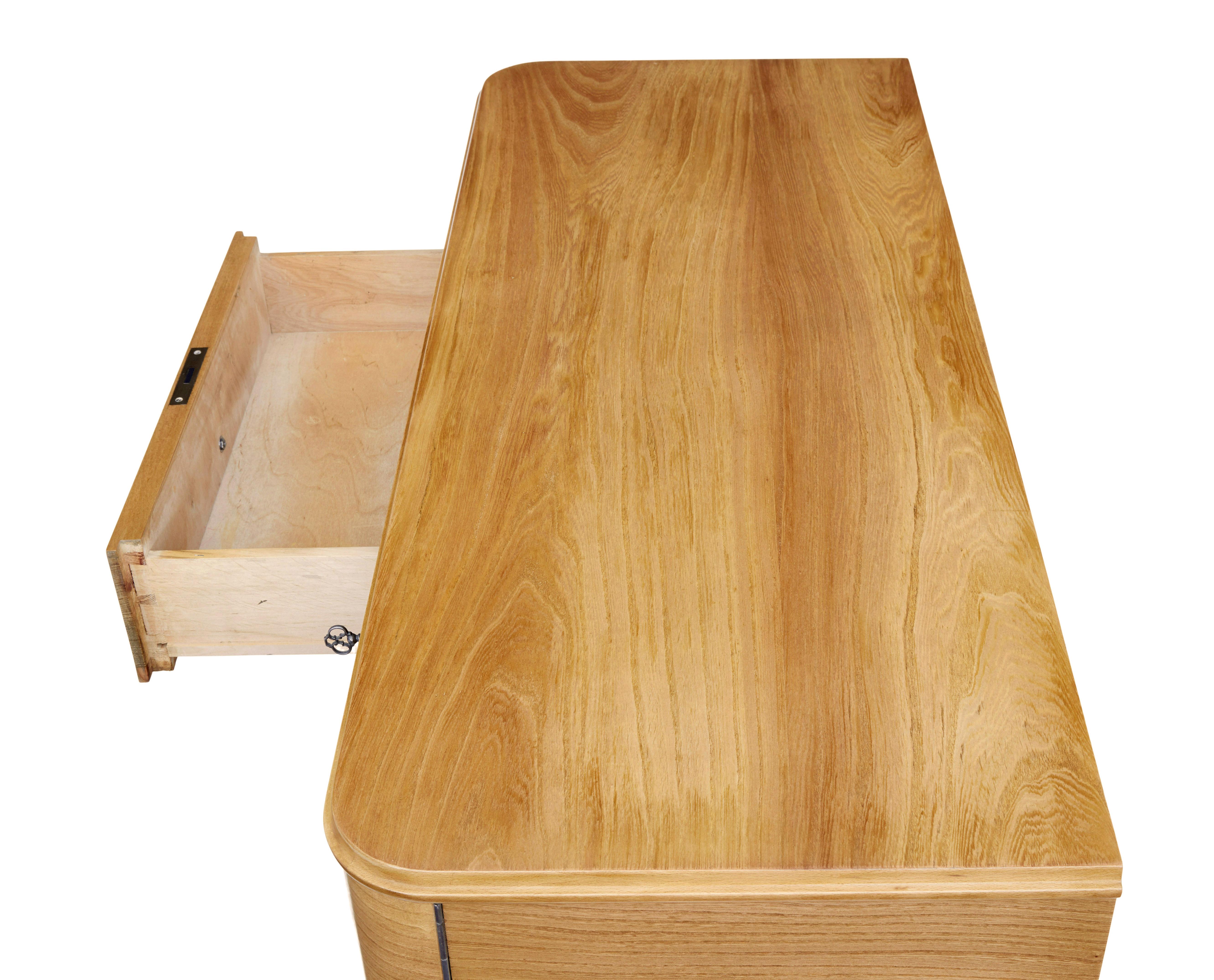 Steel Mid century swedish elm chest of drawers For Sale