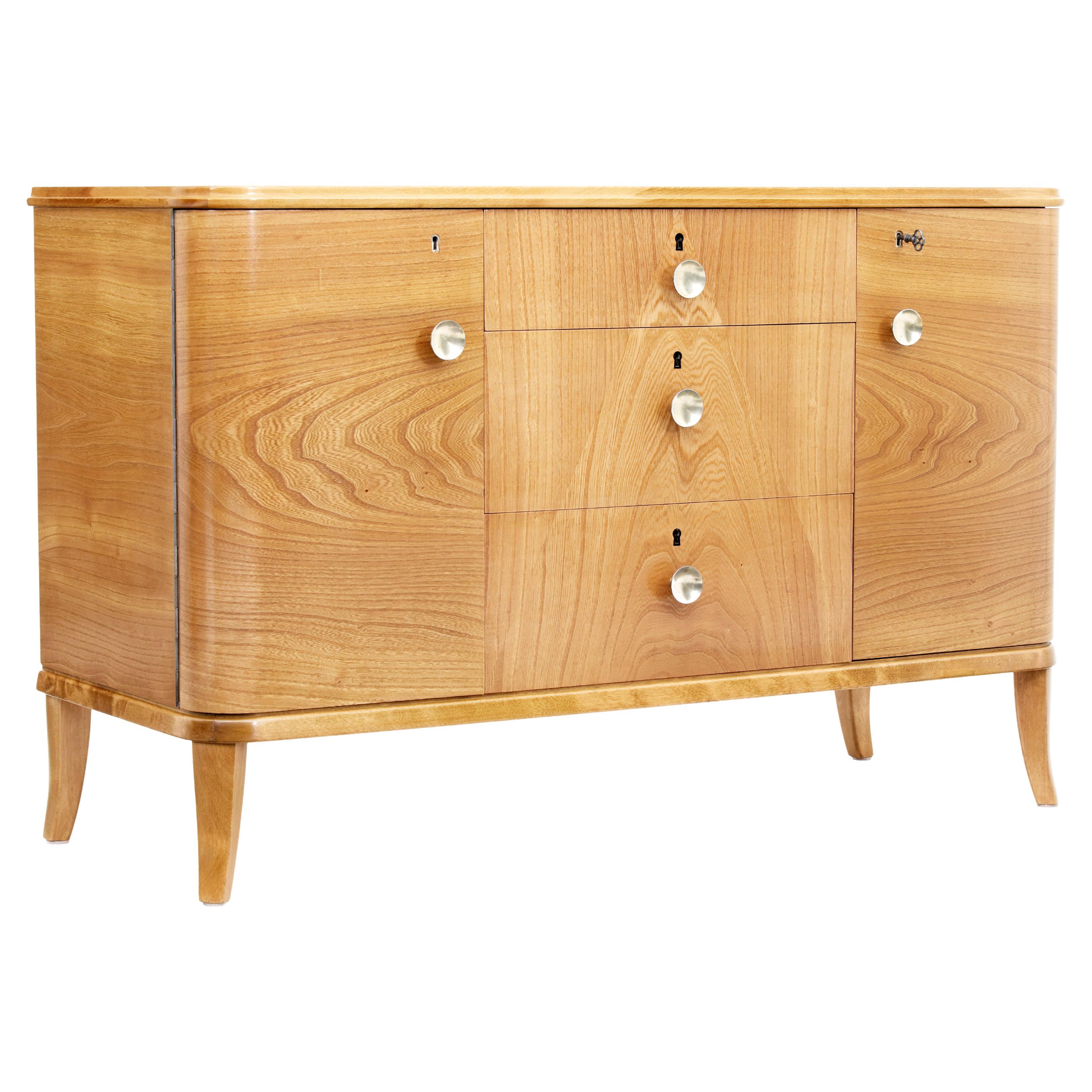 Mid century Swedish elm chest of drawers