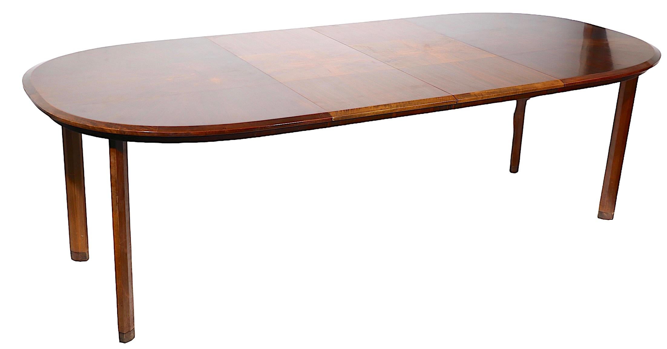 Mid Century Swedish Extendable Oval Dining Table by Edmund Spence c 1950's For Sale 8