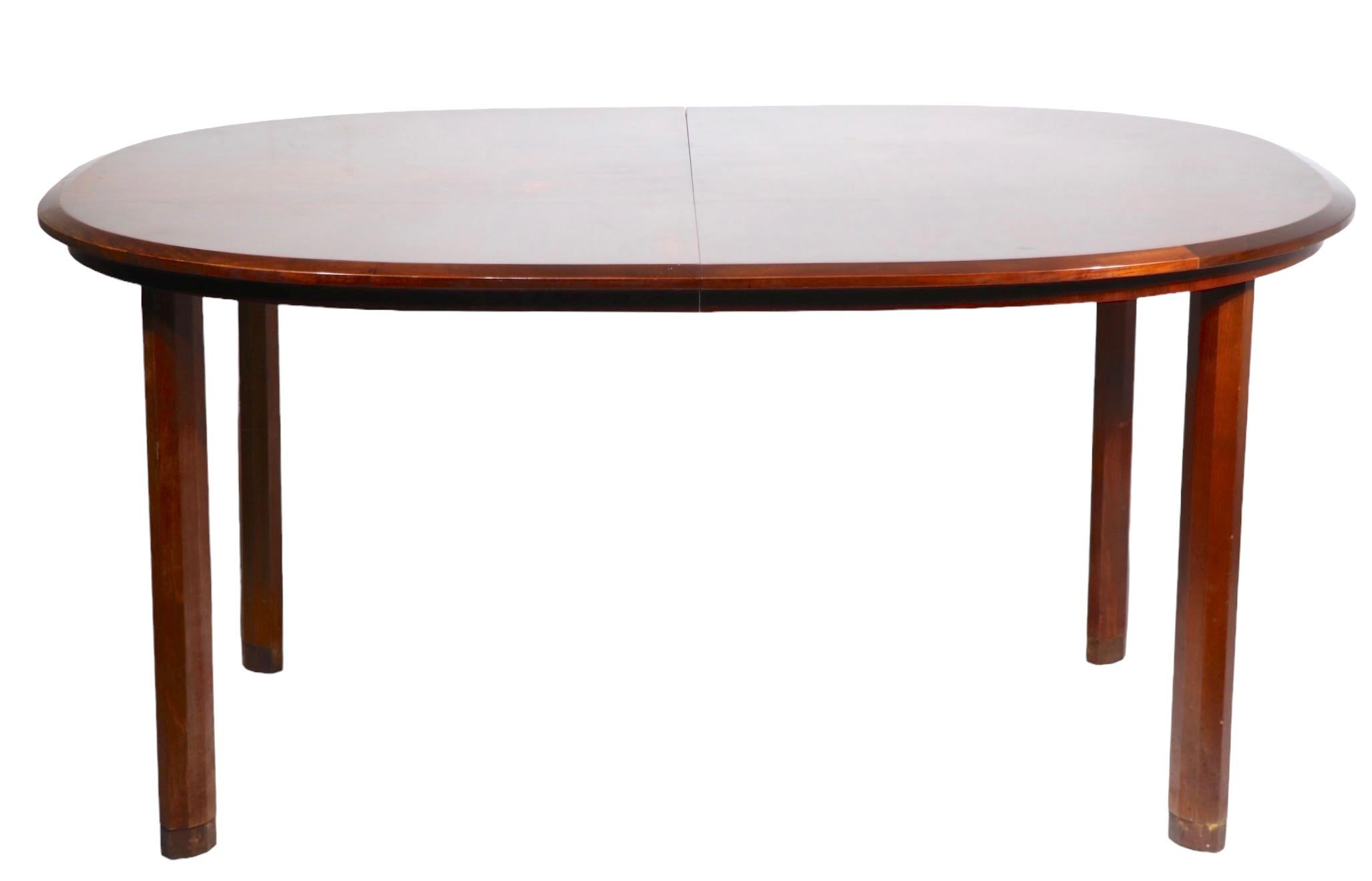 Mid Century Swedish Extendable Oval Dining Table by Edmund Spence c 1950's For Sale 9