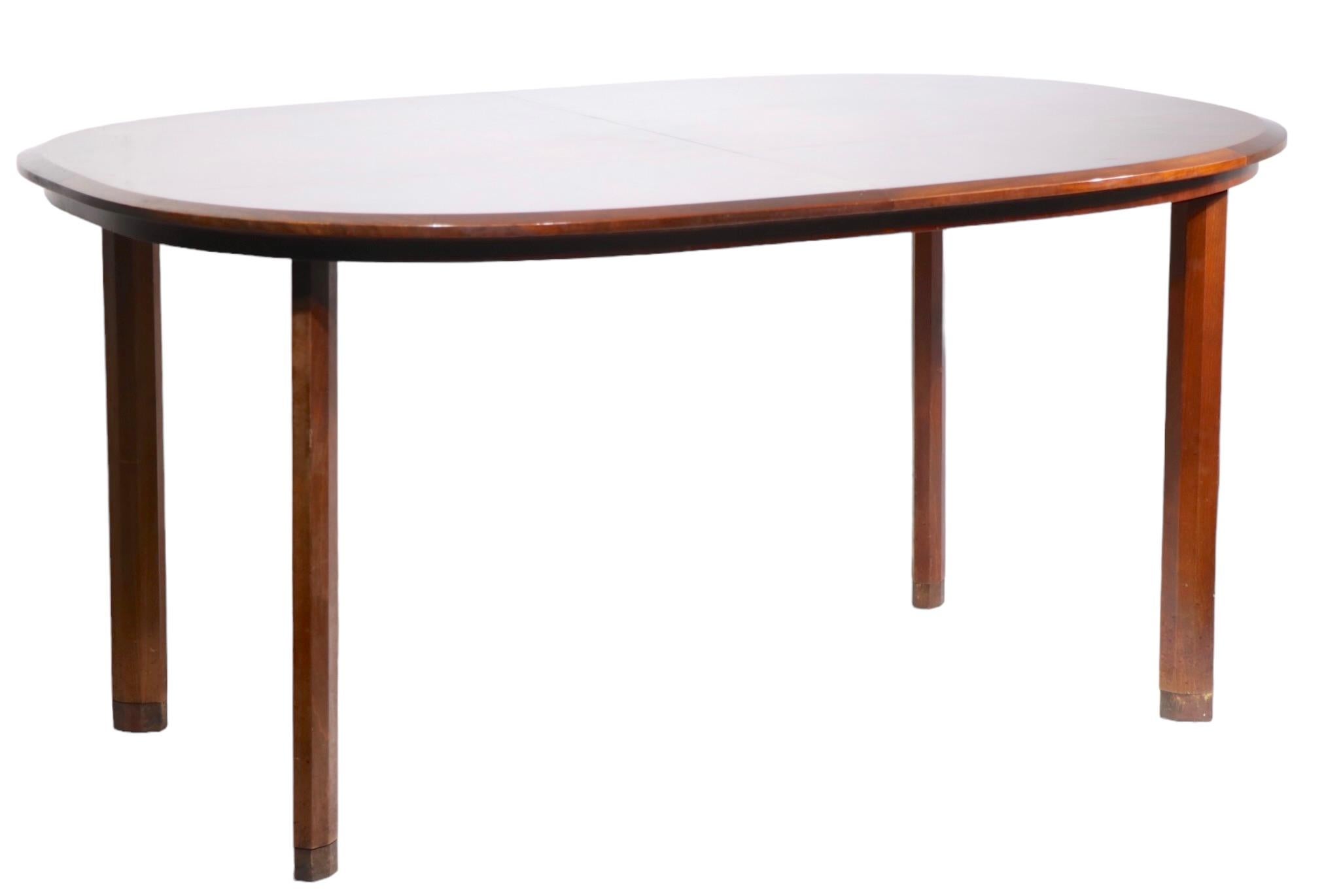 Mid Century Swedish Extendable Oval Dining Table by Edmund Spence c 1950's For Sale 11