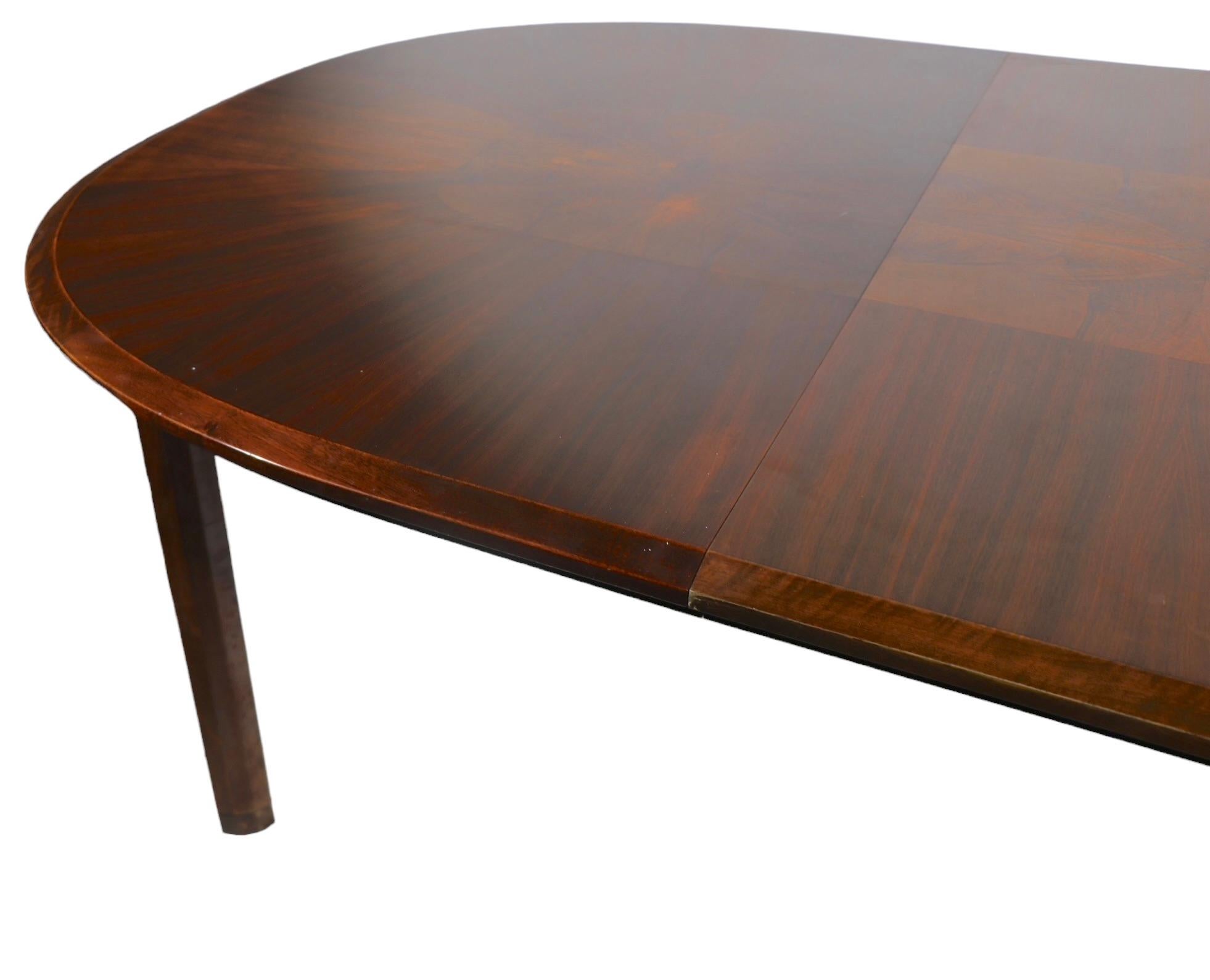 Mid Century Swedish Extendable Oval Dining Table by Edmund Spence c 1950's In Good Condition For Sale In New York, NY
