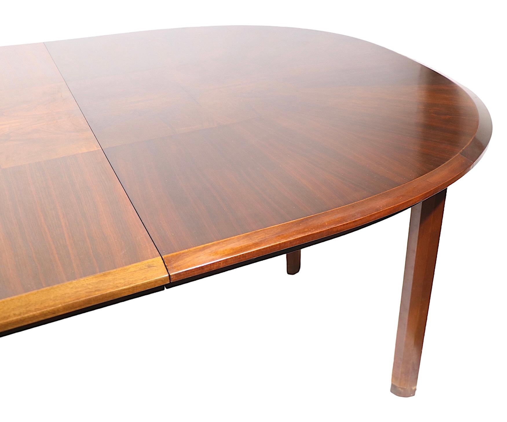 Walnut Mid Century Swedish Extendable Oval Dining Table by Edmund Spence c 1950's For Sale