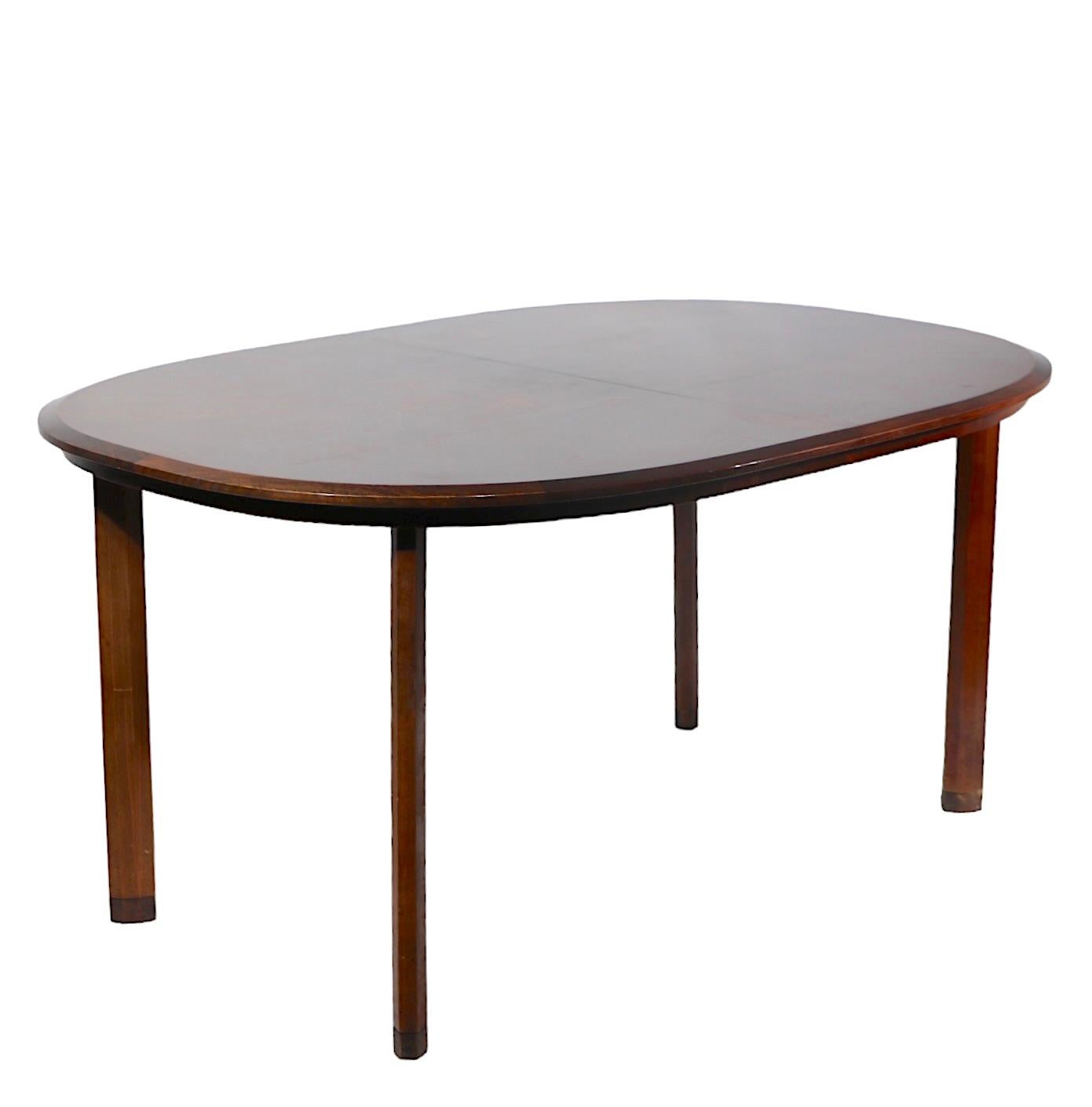 Mid Century Swedish Extendable Oval Dining Table by Edmund Spence c 1950's For Sale 1