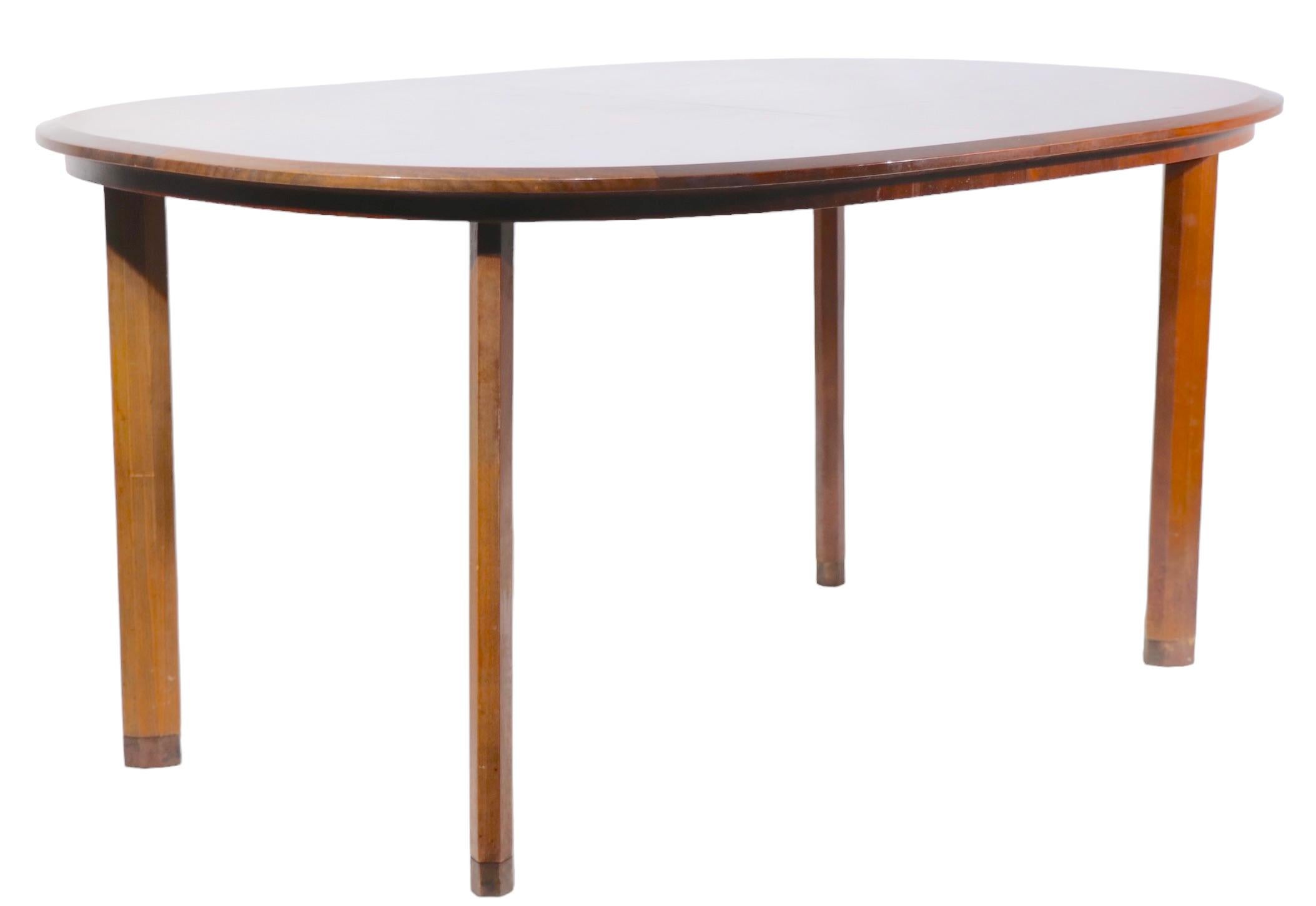 Mid Century Swedish Extendable Oval Dining Table by Edmund Spence c 1950's For Sale 2