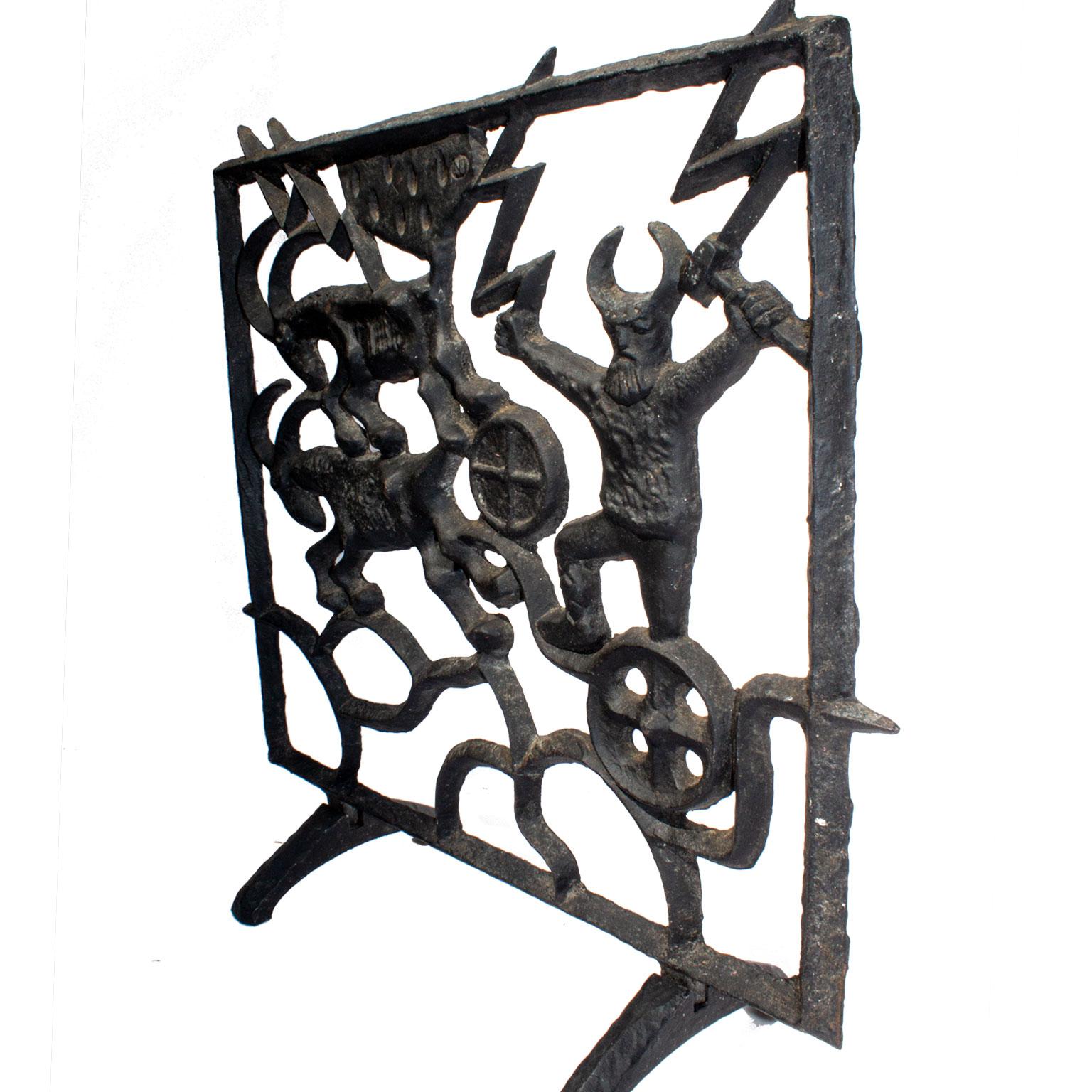 Mid-Century Modern Midcentury Swedish Fireplace Screen by Olle Hermansson for Husqvarna