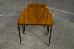 Midcentury Swedish Flame Birch Nesting Tables