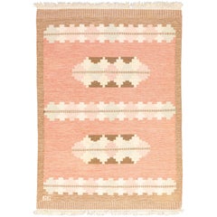 Kilim suédois du milieu du siècle dernier tissé à plat par Gitt Grannsjo Carlsson, vers 1950