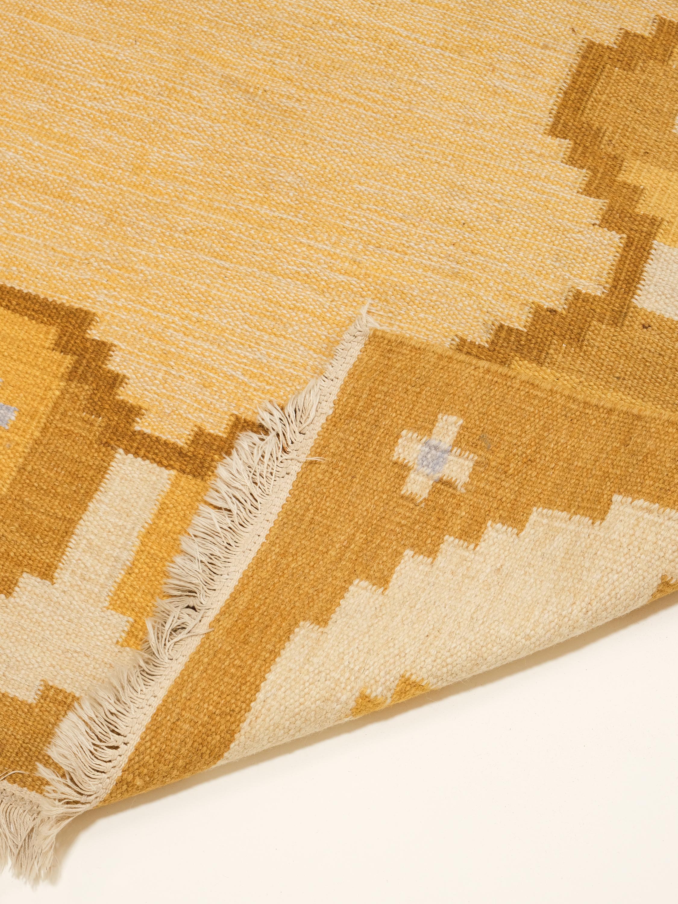 Mid-Century Swedish Flatweave Wool Rug For Sale 1