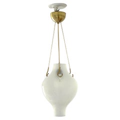 Vintage Mid-Century Swedish Glass and Brass Ceiling Lamp