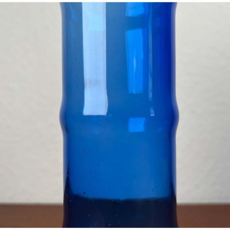 Svedese Vaso di bambù in vetro svedese di metà secolo di Aseda, Svezia, anni '60 in vendita