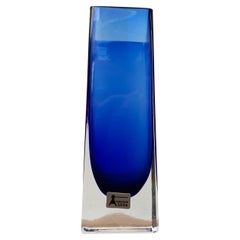 Mid-Century Swedish Glass Block Vase from Aseda Sweden, 1960s