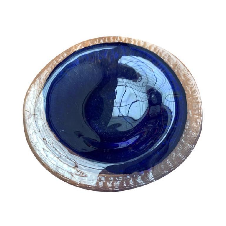 Ciotola in vetro svedese di metà secolo di Pukeberg Glass, anni '60