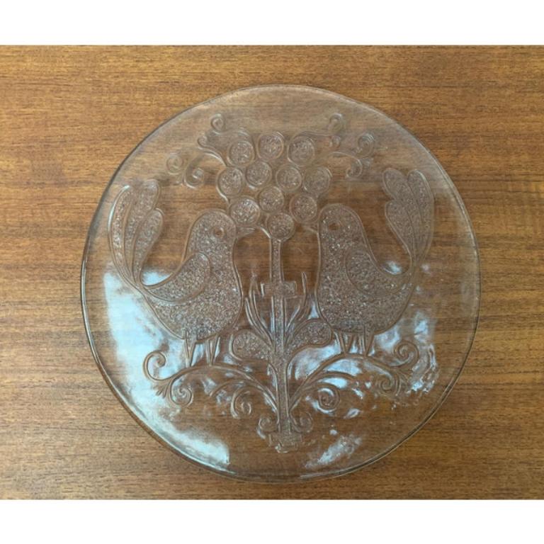 Plato de cristal sueco de mediados de siglo de Kosta Boda, años 60 en Excelente estado para la venta en Hamburg, DE
