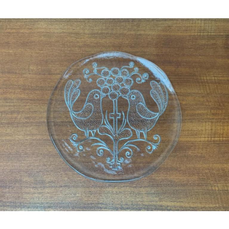Plato de cristal sueco de mediados de siglo de Kosta Boda, años 60 en venta 1