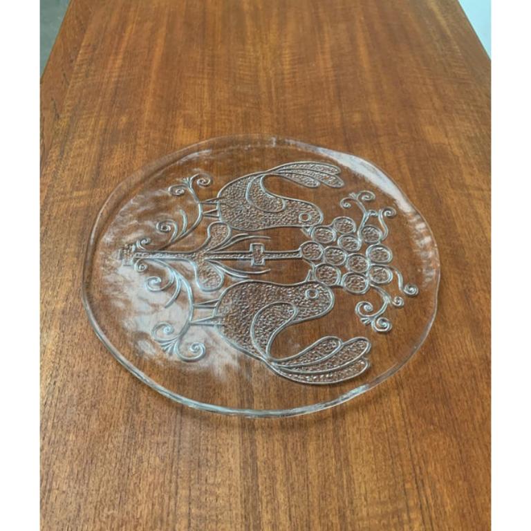 Plato de cristal sueco de mediados de siglo de Kosta Boda, años 60 en venta 2