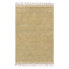Mid-Century Swedish Golden Tan Rug Half Pile Rug Designed By Elsa Gullberg