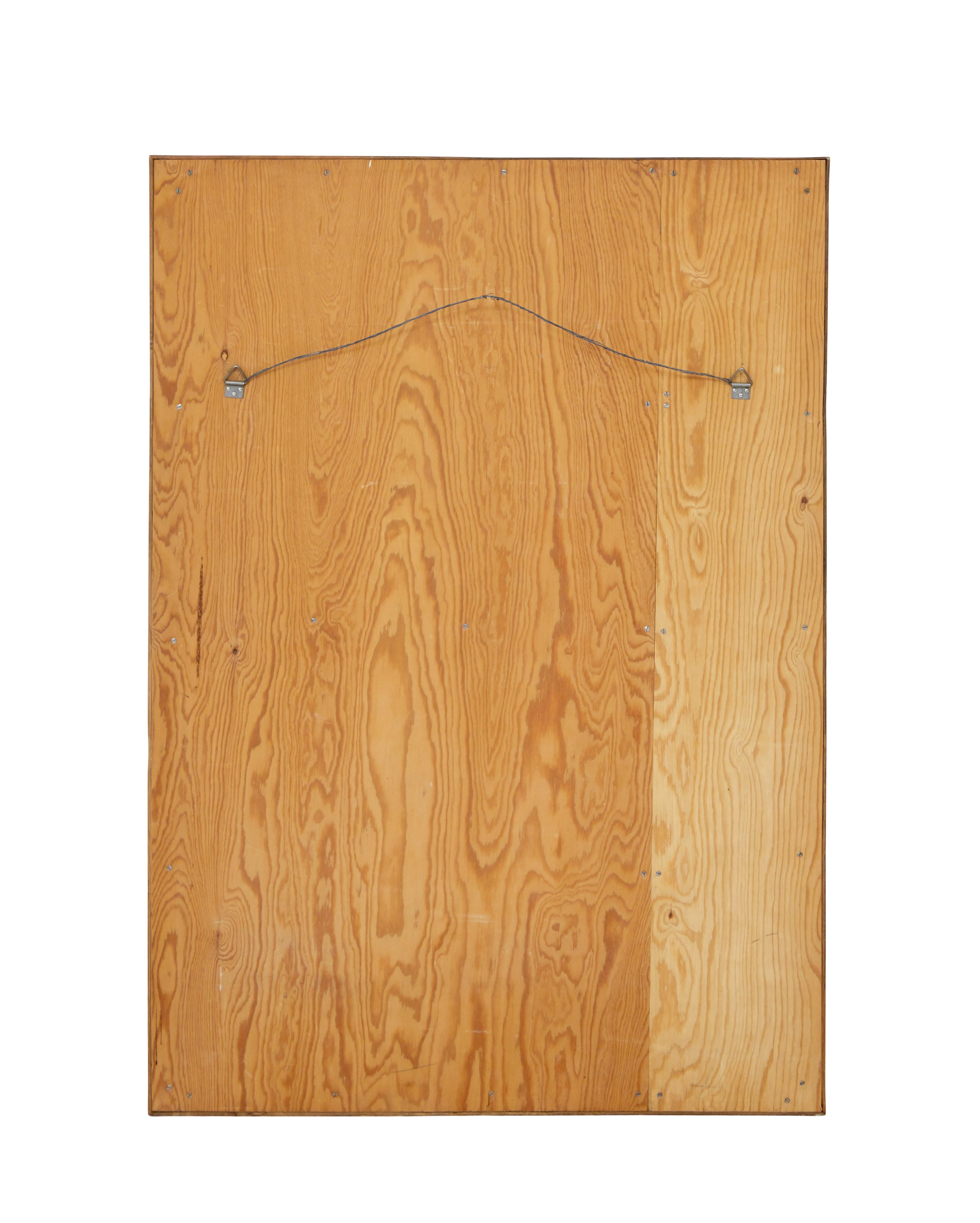 20th Century Mid century Swedish harlequin mirror in oak frame