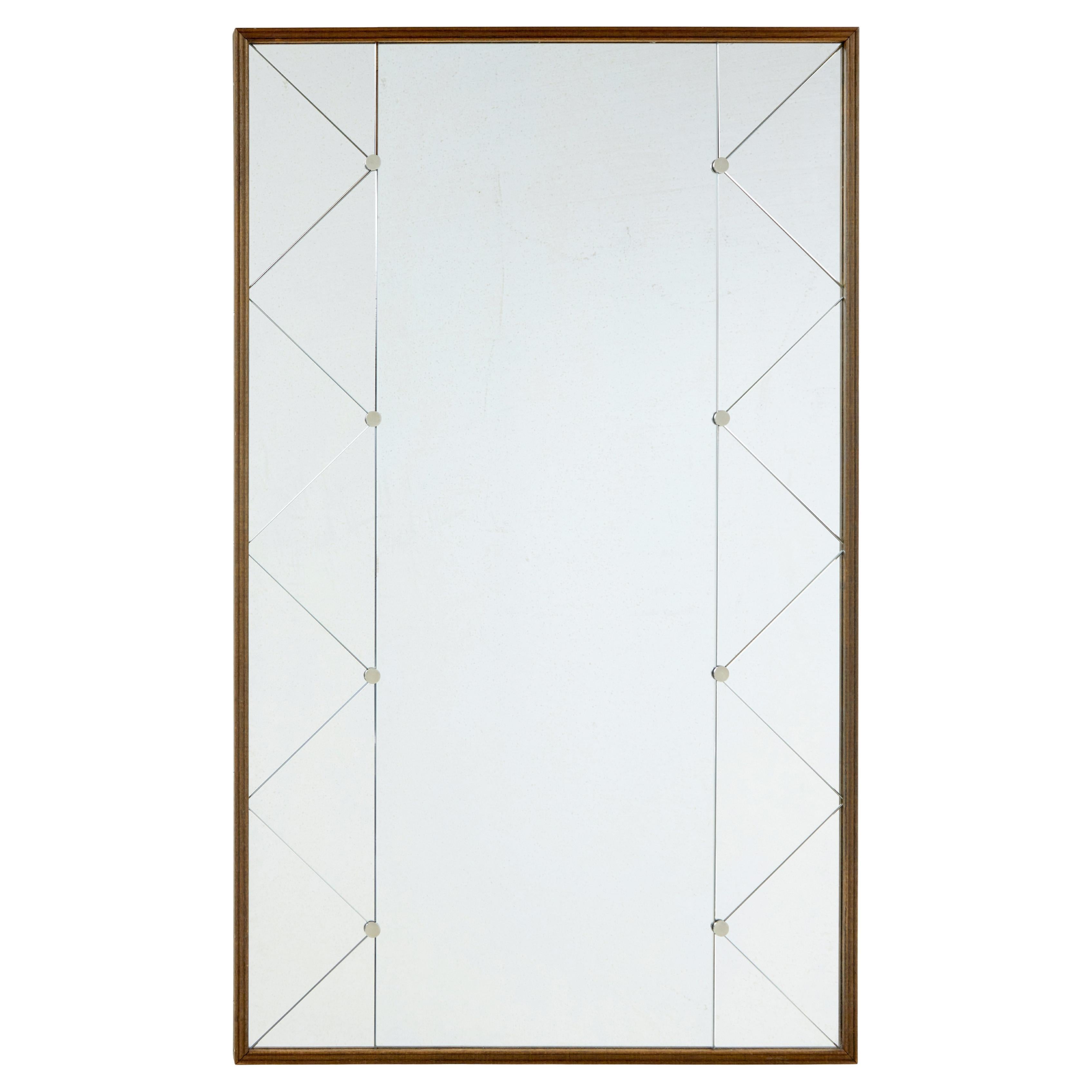Mid century Swedish harlequin wall mirror For Sale