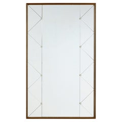 Mid century Swedish harlequin wall mirror