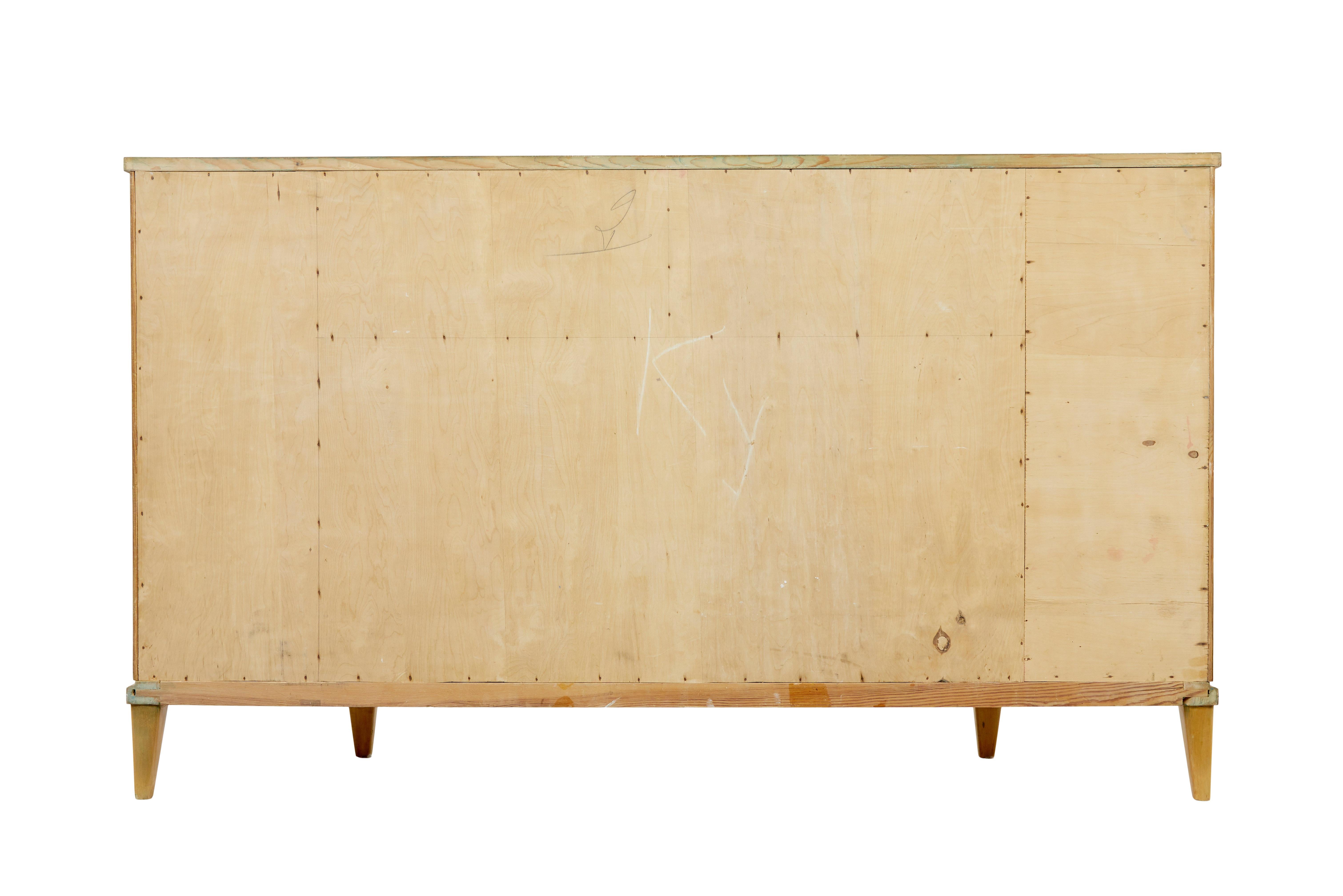 20th Century Mid century Swedish inlaid elm sideboard For Sale