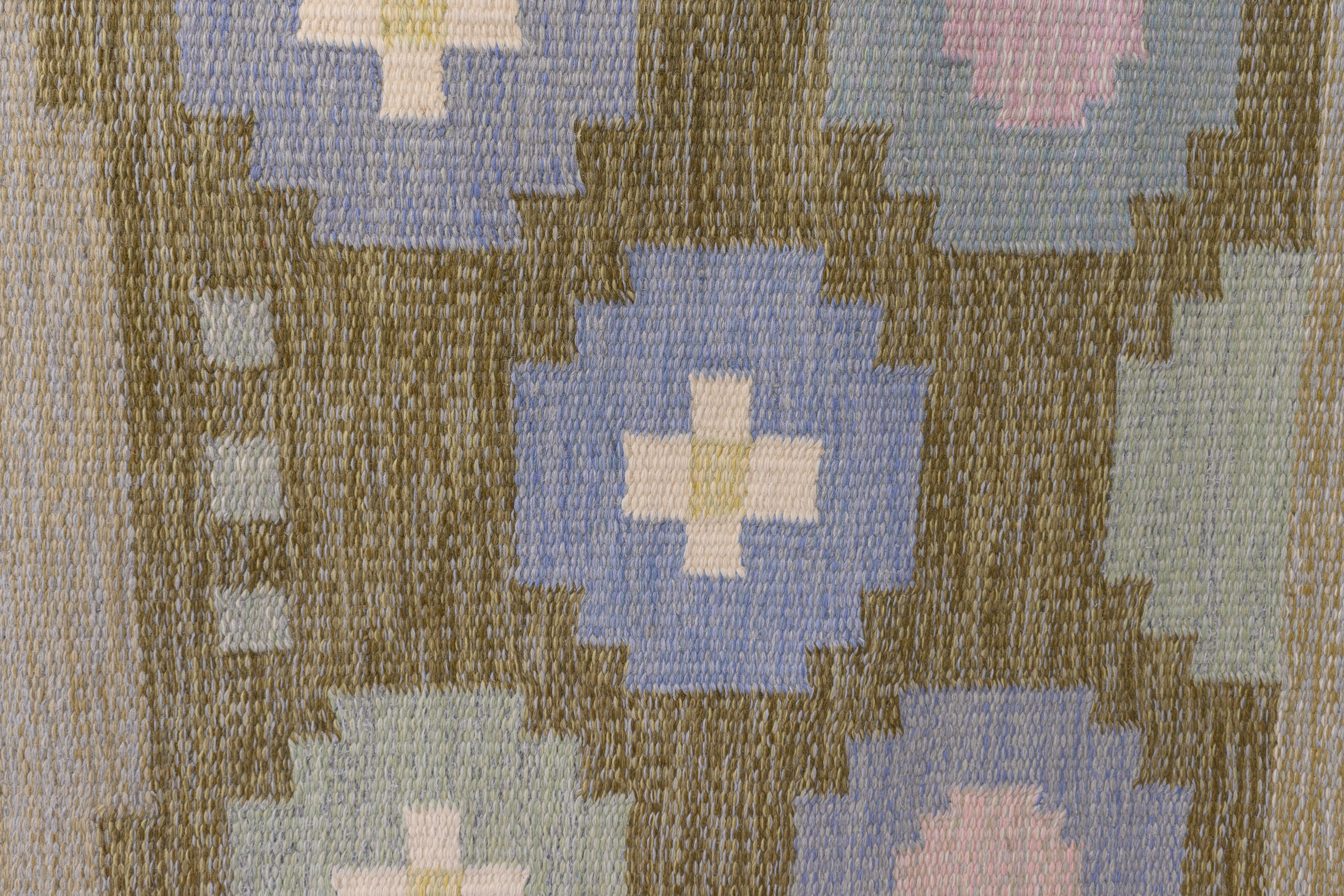Mid-Century Swedish Kilim by Anna Johanna Angstrom In Good Condition For Sale In London, England