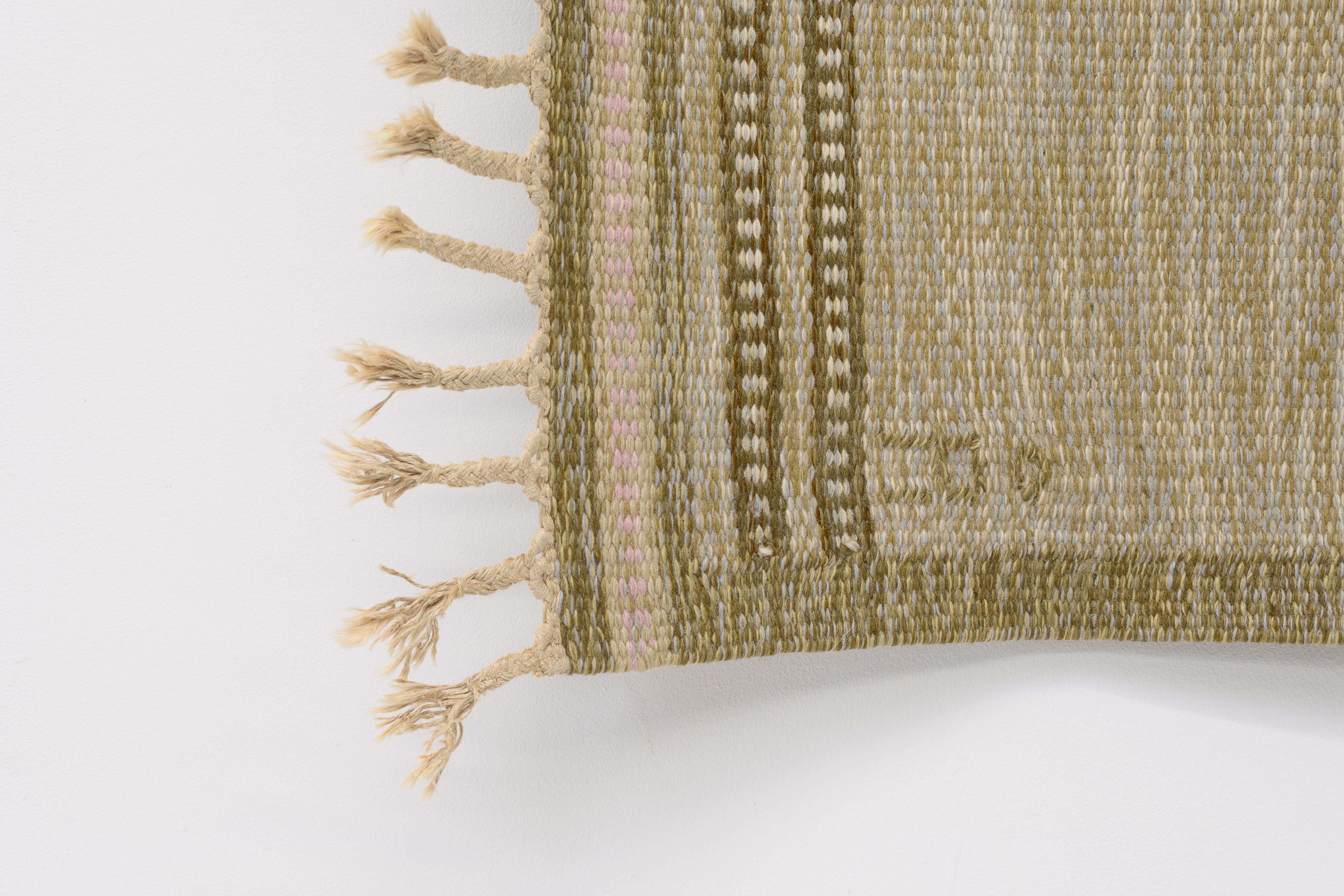 20th Century Mid-Century Swedish Kilim by Anna Johanna Angstrom For Sale