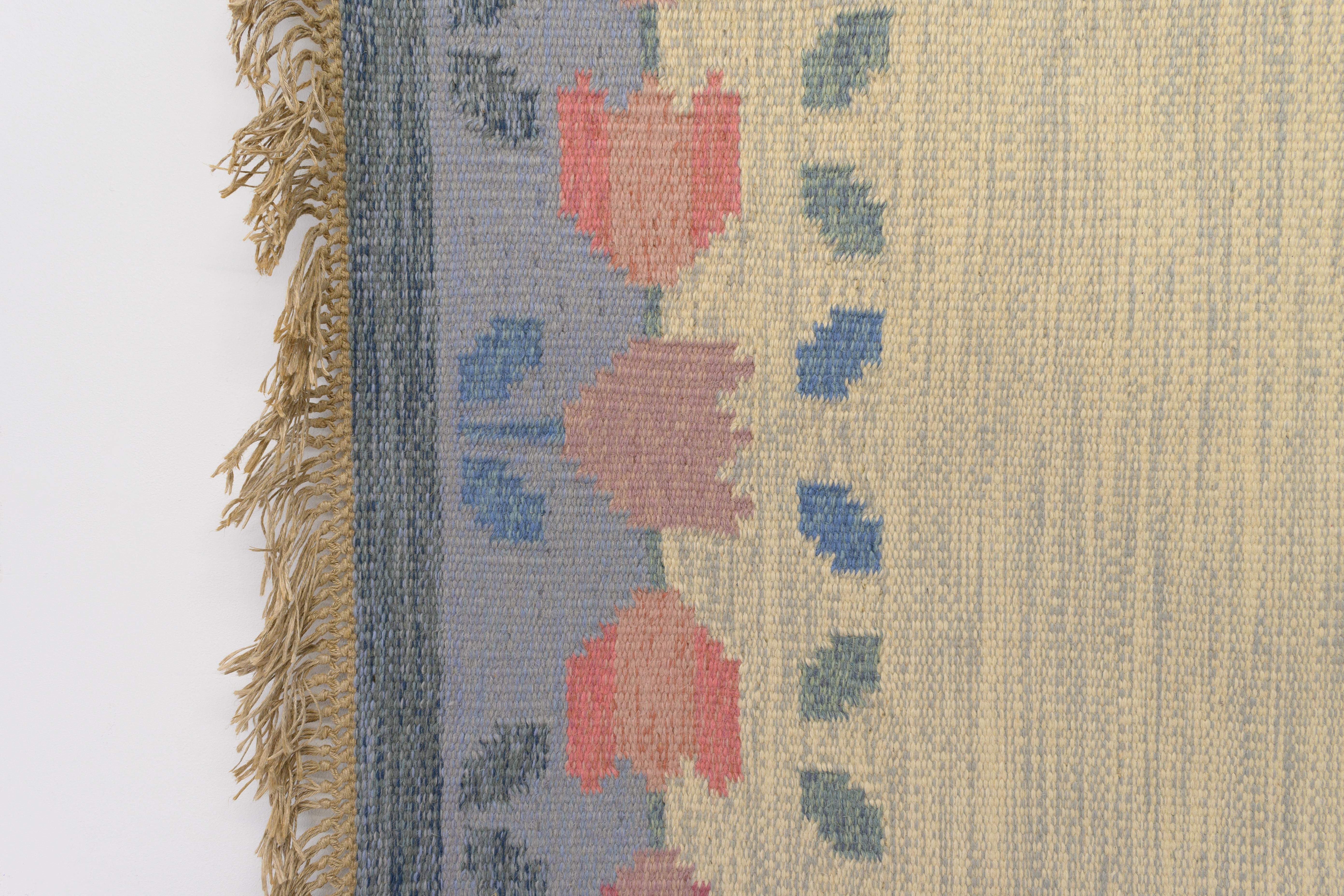 Mid-Century Swedish Kilim by Anne Marie Boberg In Good Condition For Sale In London, England