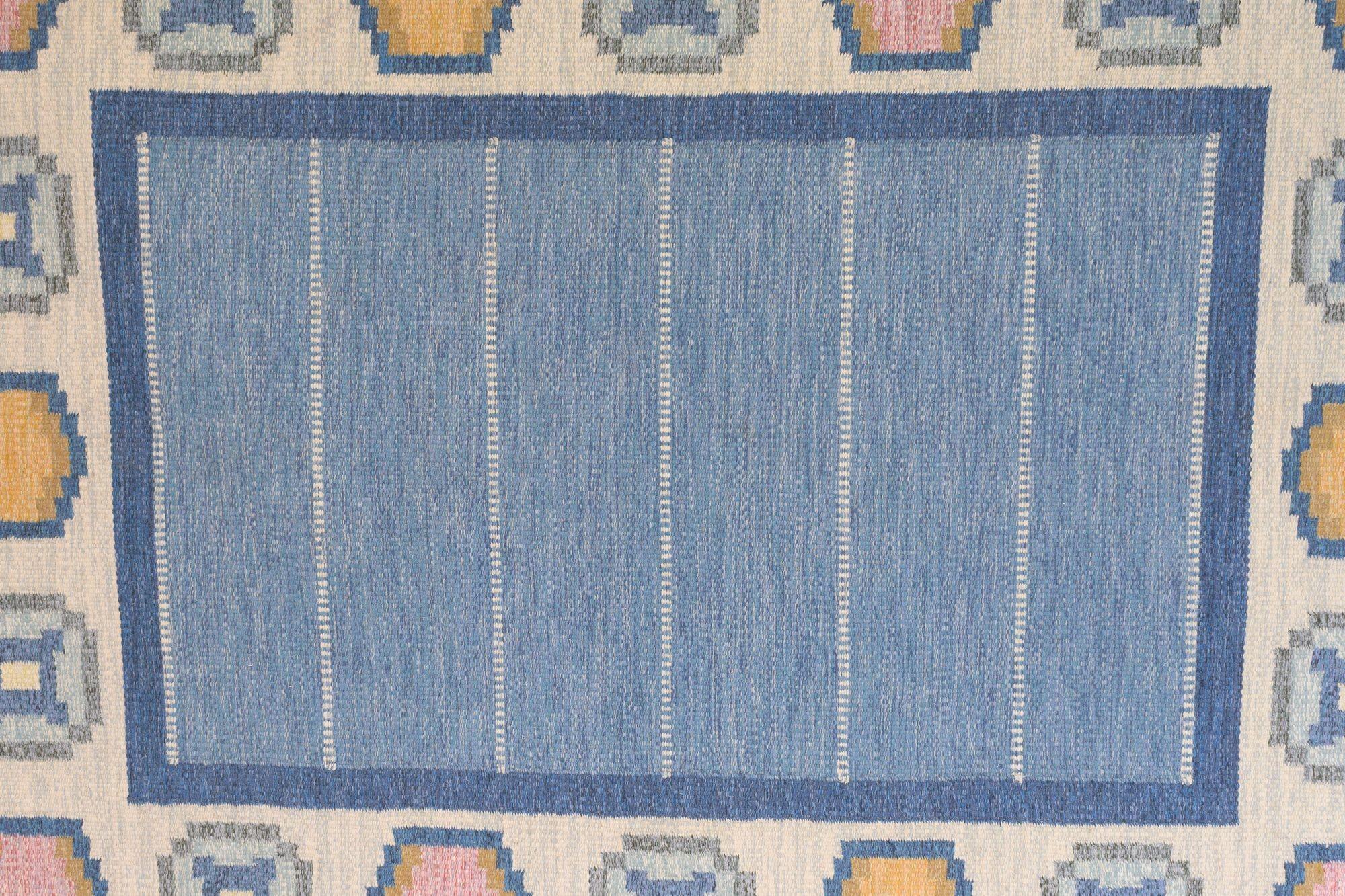 Mid-Century Swedish Kilim by Ingegerd Silow In Good Condition For Sale In London, England