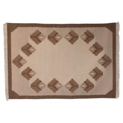 Mid-Century Swedish Kilim in Browns