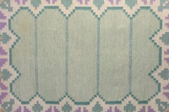 Mid-Century Swedish Kilim Signed FB