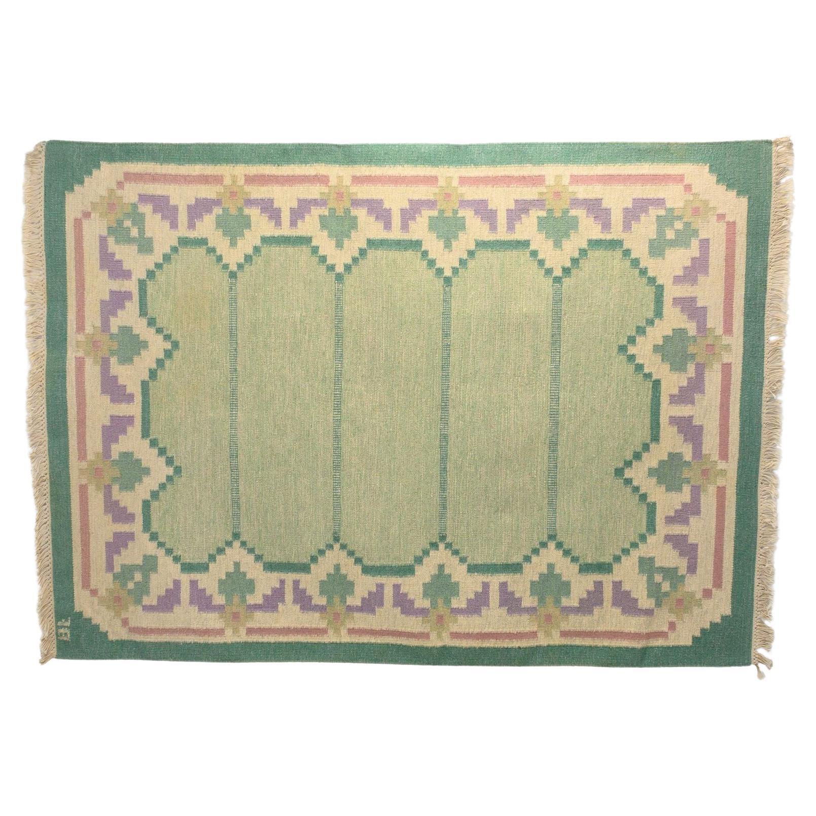 Kilim svedese di metà secolo firmato FB in vendita