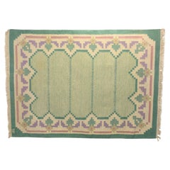 Mid-Century Swedish Kilim Signed FB