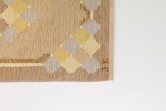 Mid-Century Swedish Kilim Signed JK