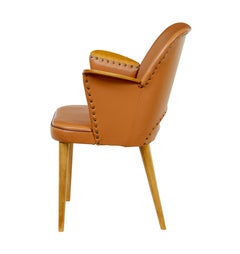 Mid century Swedish leather desk armchair