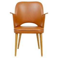Mid century Swedish leather desk armchair