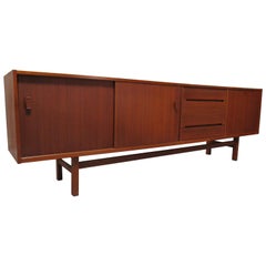 Midcentury Swedish Long Sideboard Credenza by Nils Jonsson for Hugo Troeds