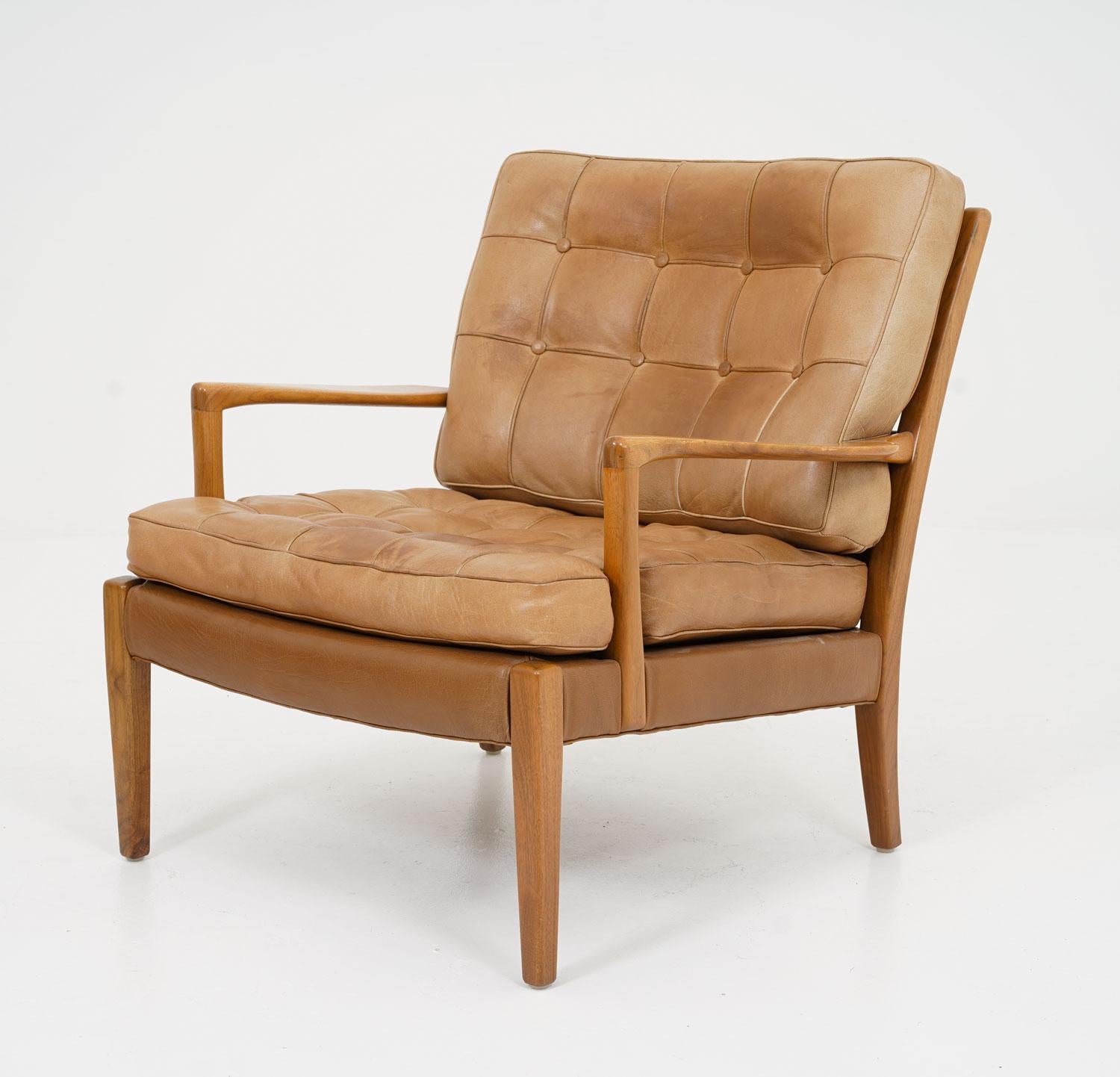 Leather Midcentury Swedish Lounge Chairs 
