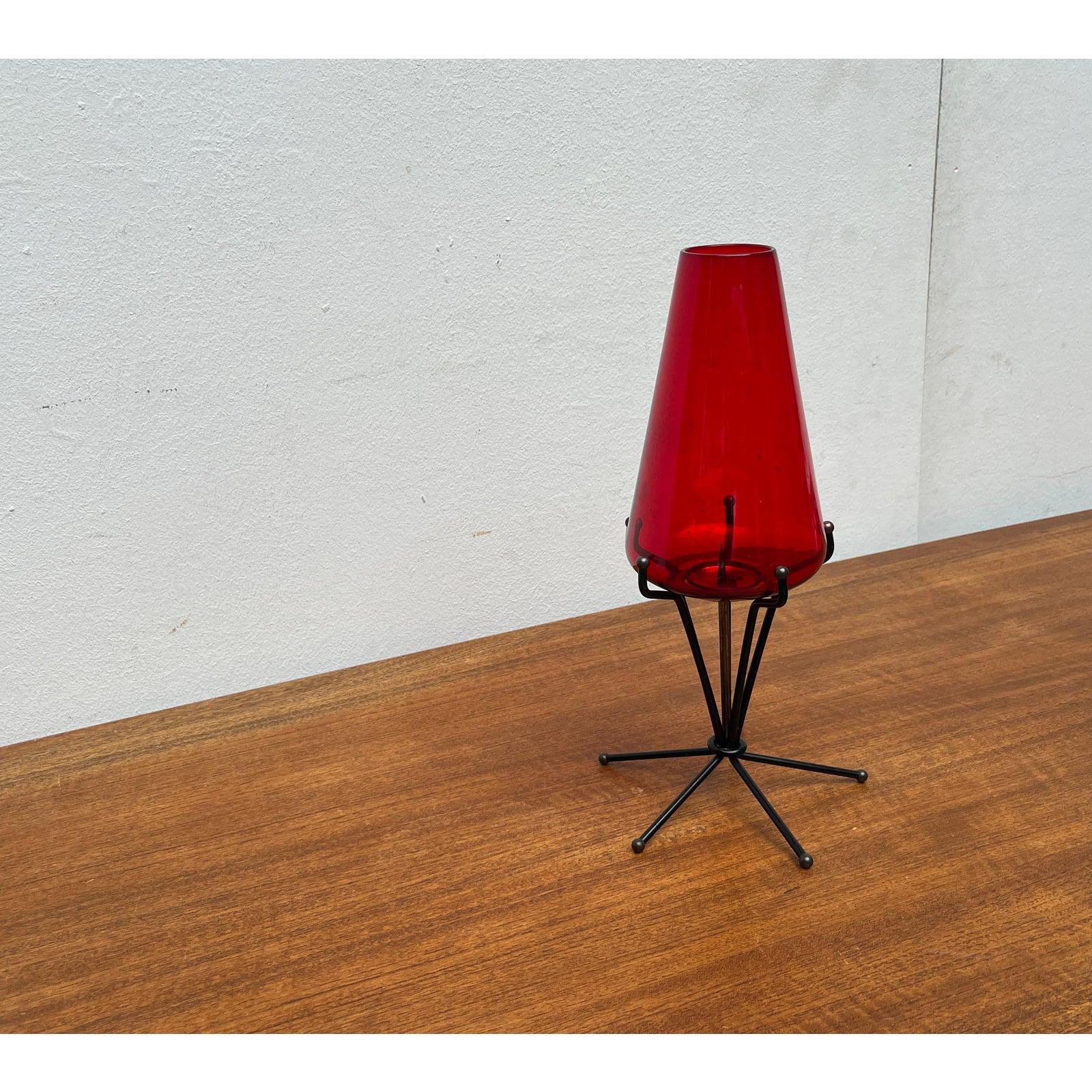 Mid-Century moderno Portacandele a lanterna svedese di metà secolo in metallo e vetro, anni '60 in vendita