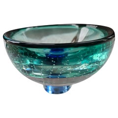 Mid-Century Swedish Modern Art Glass Footed Bowl by Goran Warff for Kosta Boda