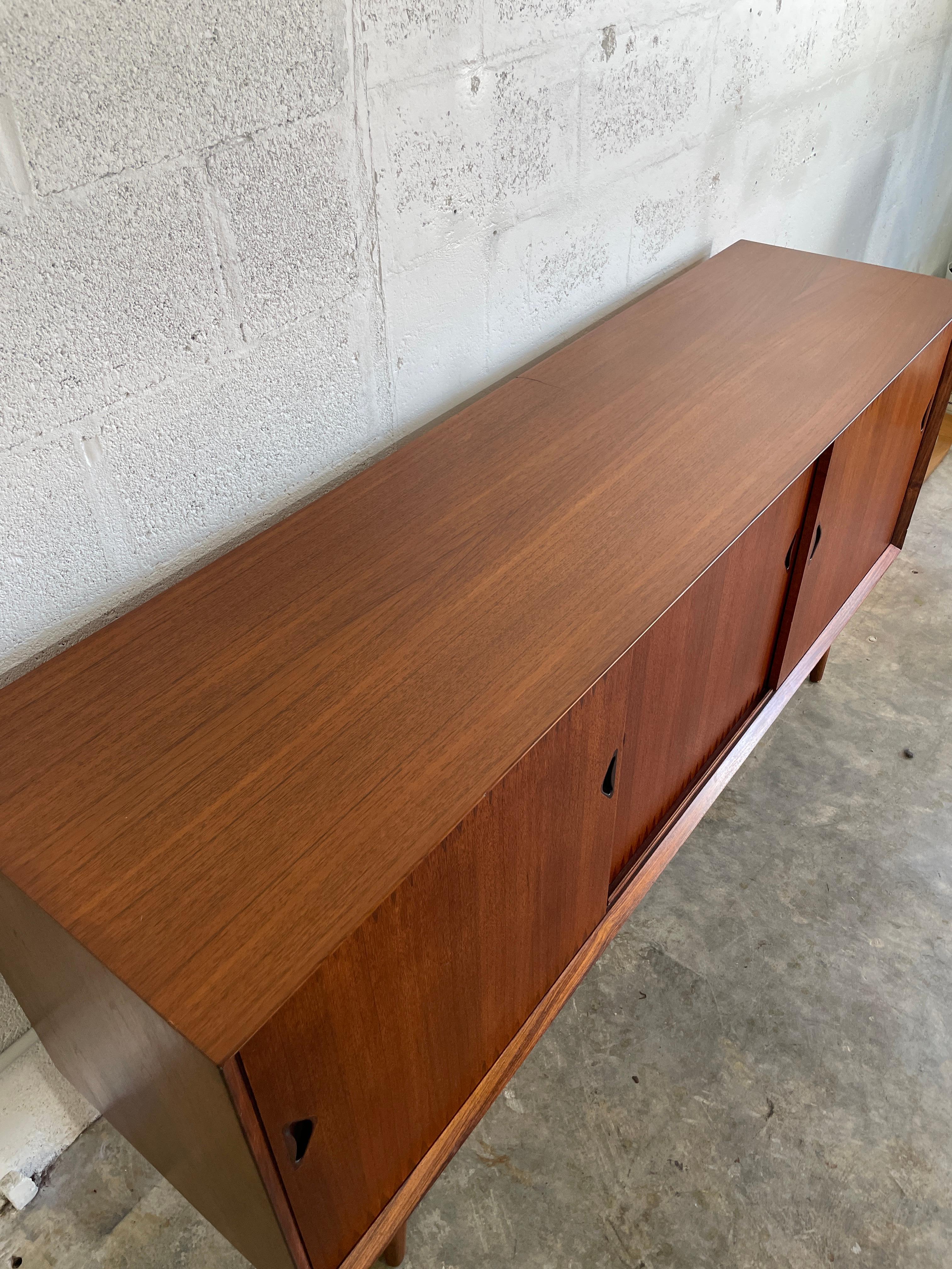 Wood Mid Century Swedish Modern Console or Credenza For Sale
