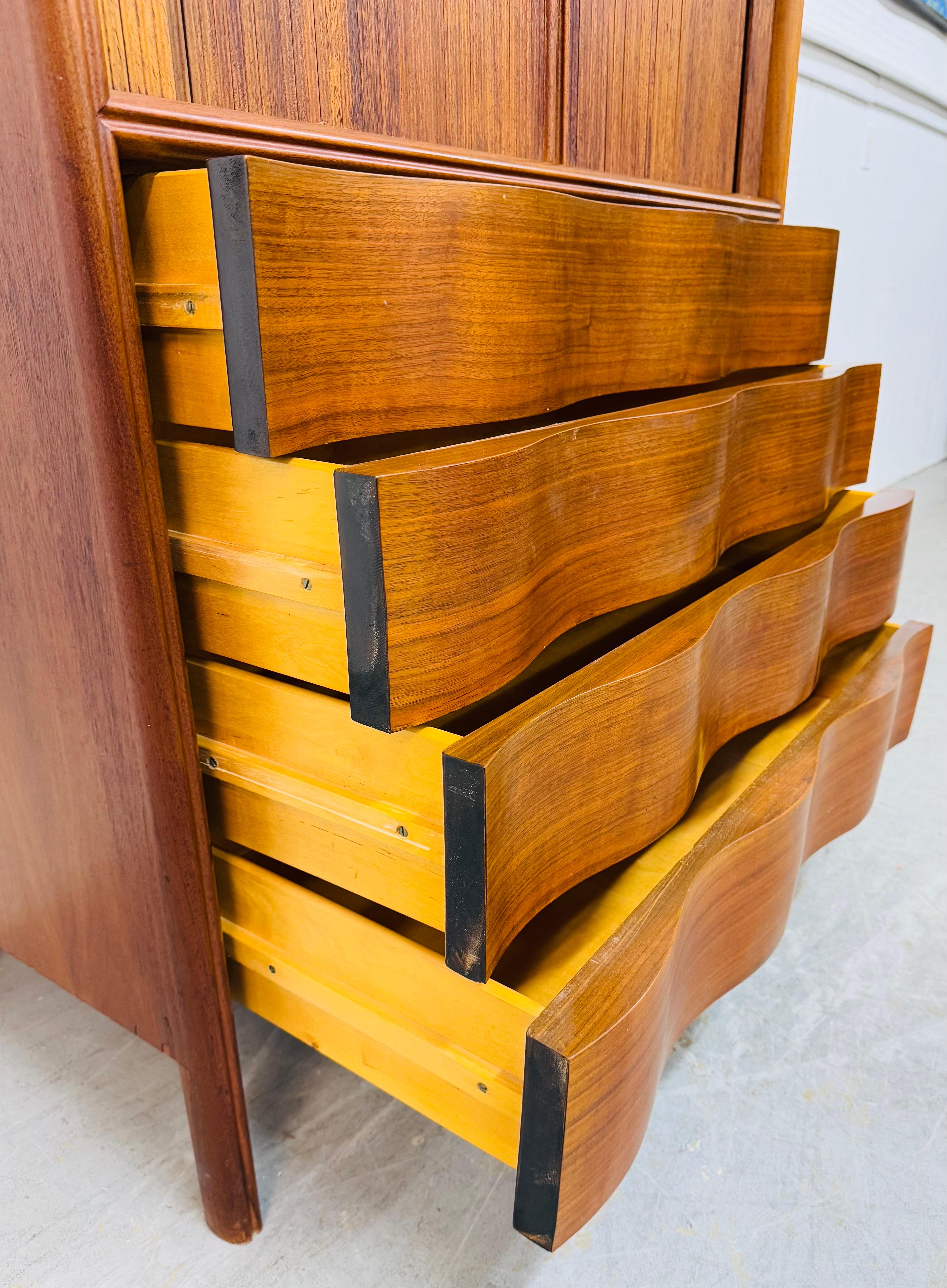 Mid-Century Swedish Modern Edmond Spence Wave Walnut 4-Piece Bedroom Set For Sale 5